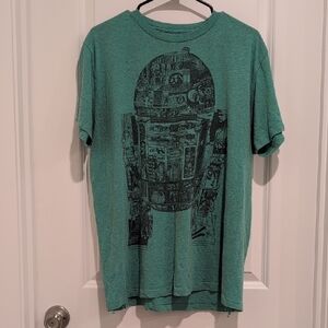 Star Wars Faded Green R2d2 Graphic T-Shirt